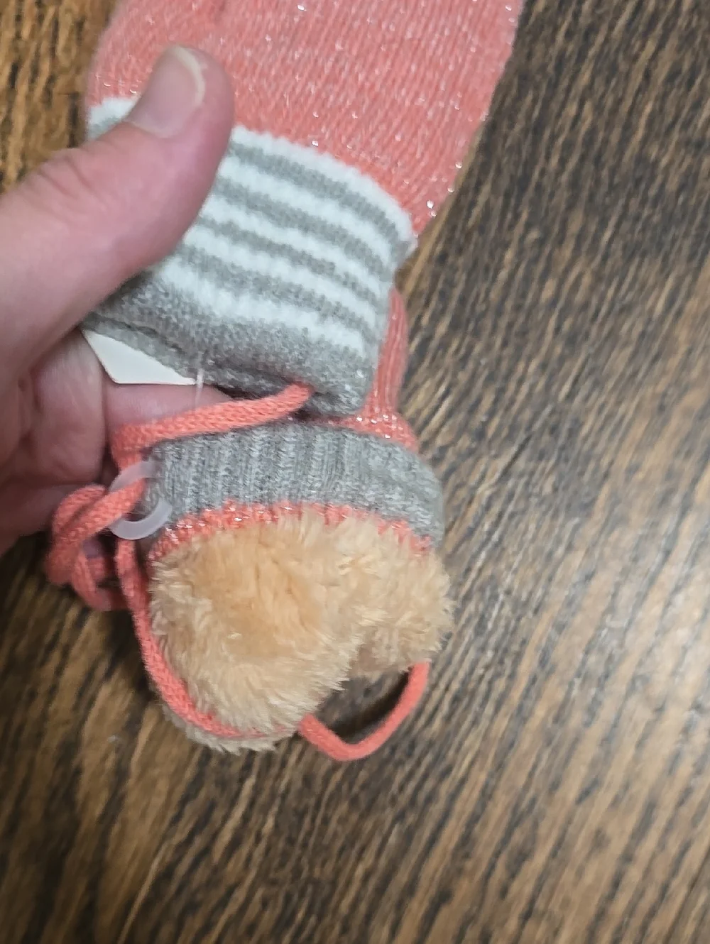 Toddler Pink Bunny Lined Mittens with Carrot Accent